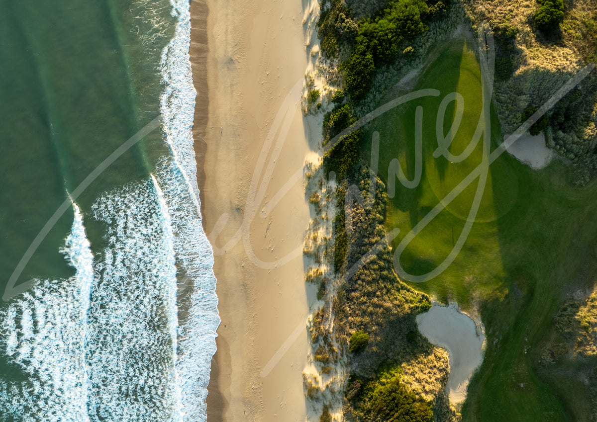 Barnbougle Dunes 8th Green Top Down